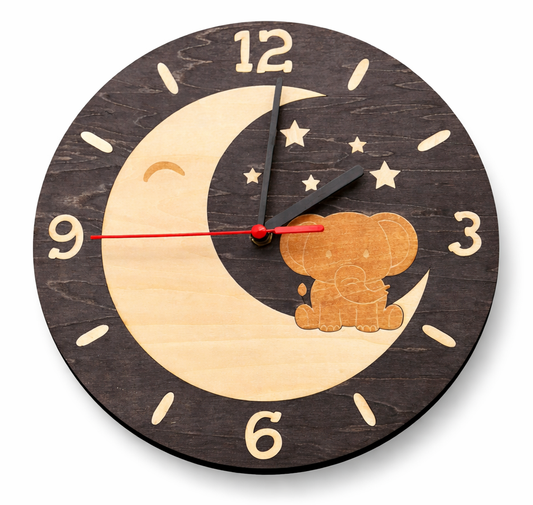 Goodnight Animal Clock (Walnut)