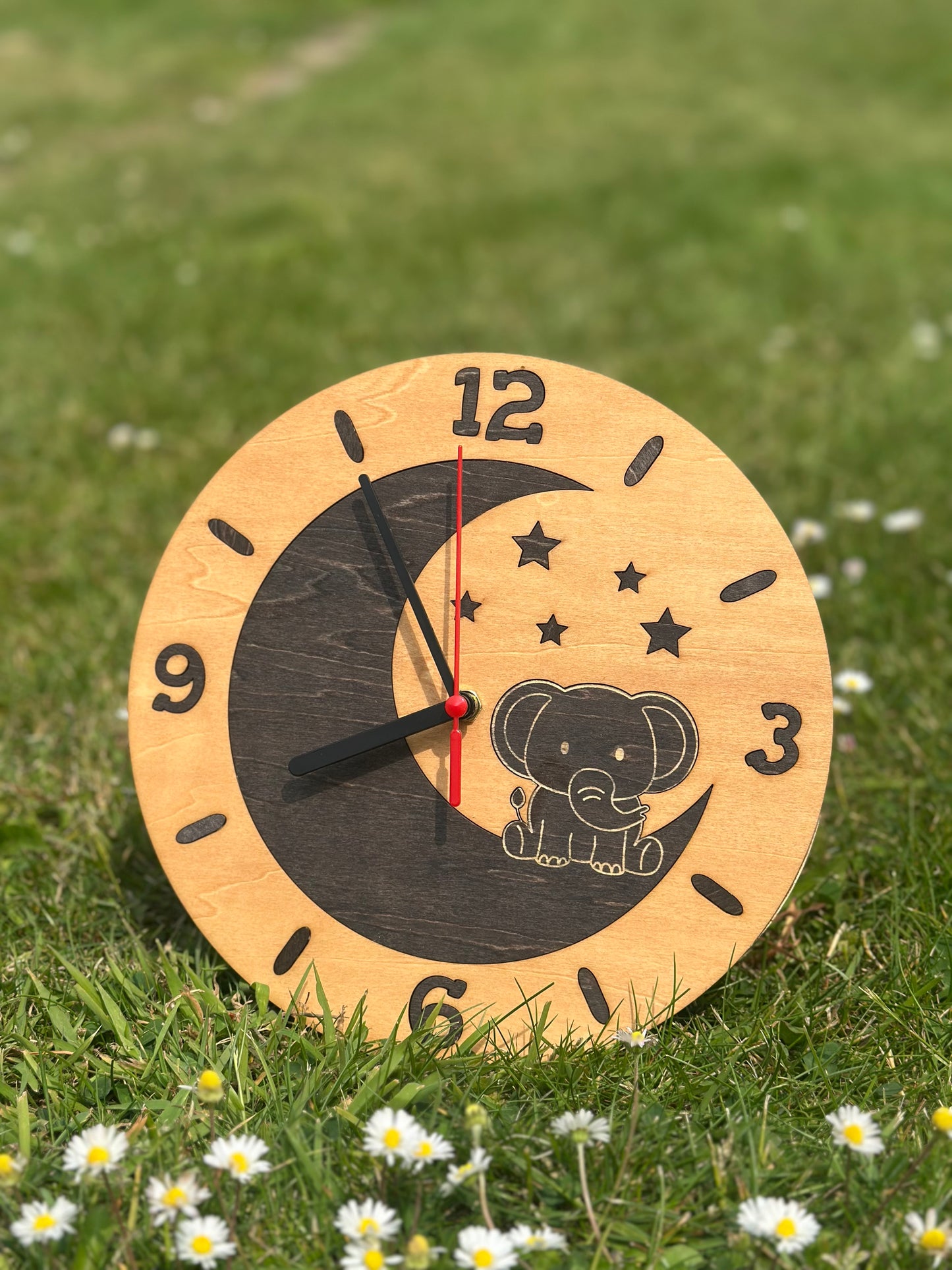 Goodnight Animal Clock (Teak)