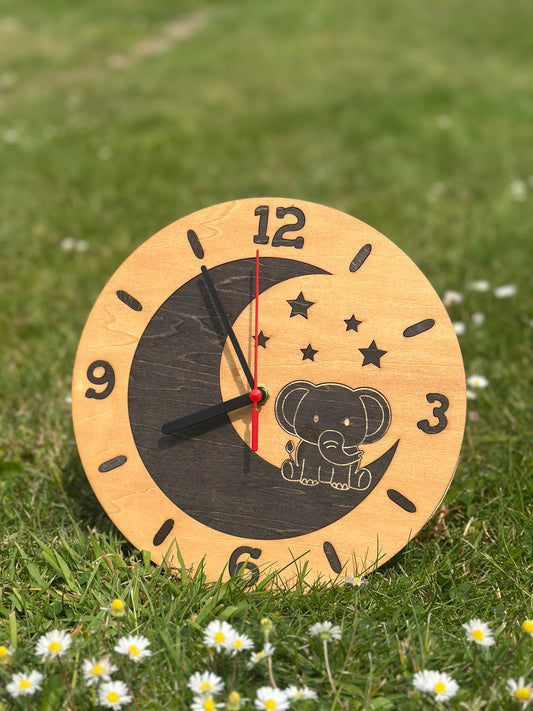 Goodnight Animal Clock (Teak)