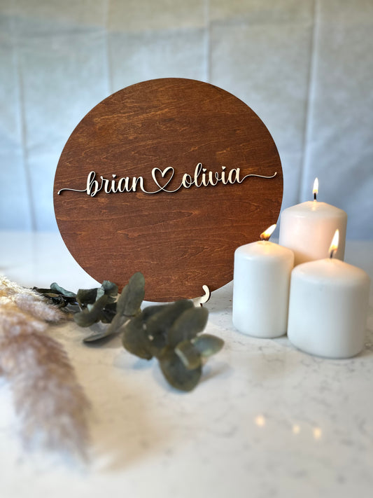 Round Name Sign